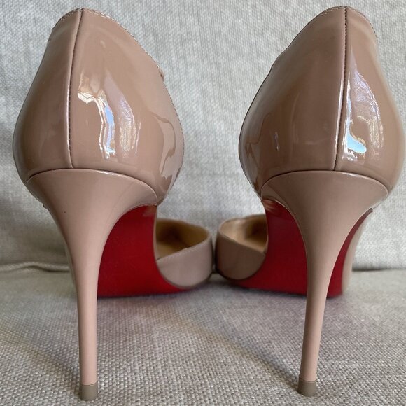 Christian Louboutin Nude Patent Leather Jumping Cross Strap Pump - Picture 10 of 14